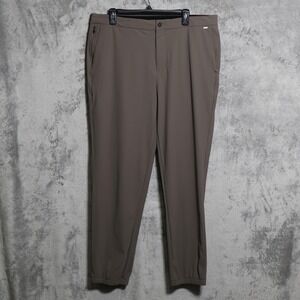 Vuori Fleet Joggers Mens 2XL Brown Beige Pants Stretch Zip Pockets Athletic